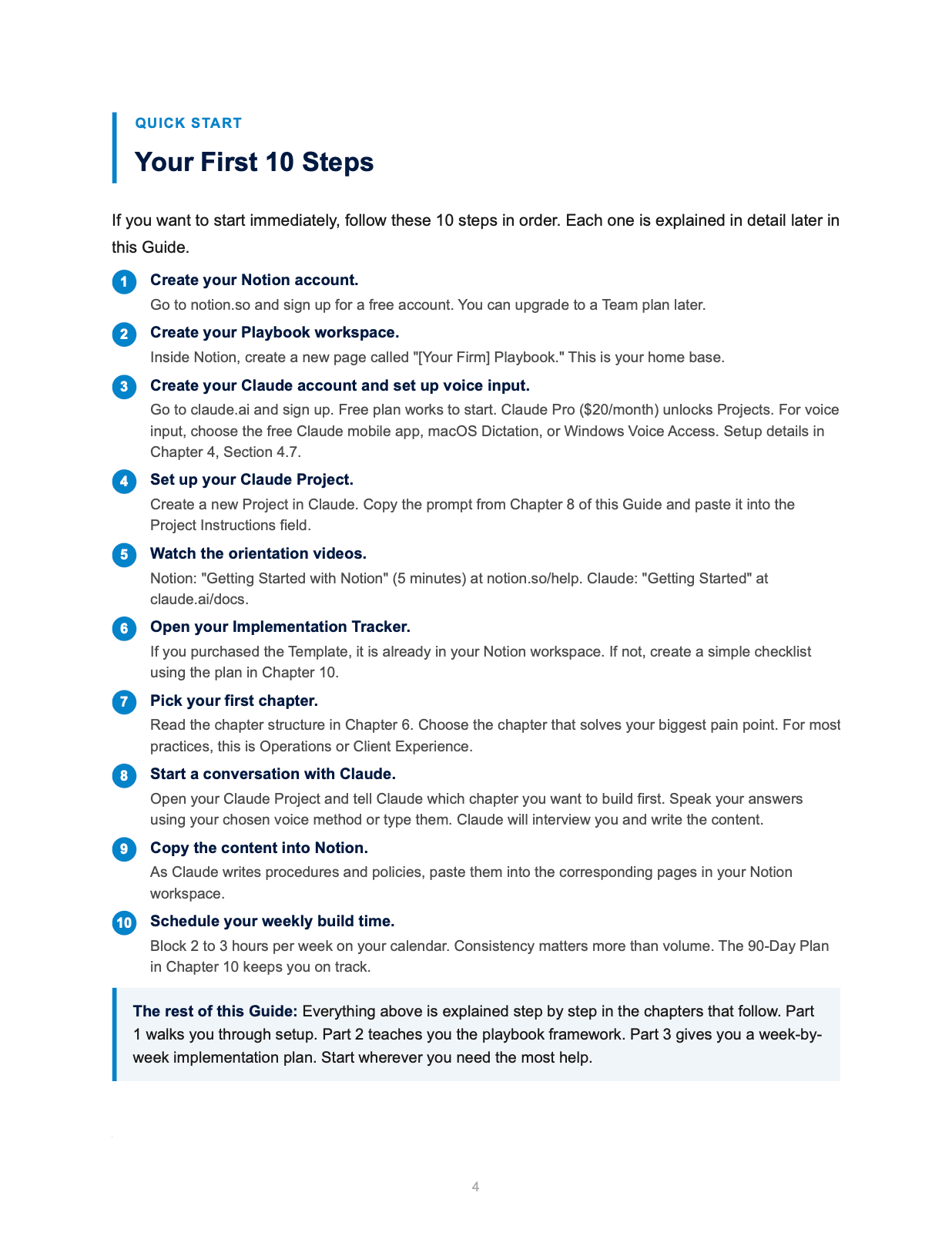 The Insight Playbook Guide quick start page
