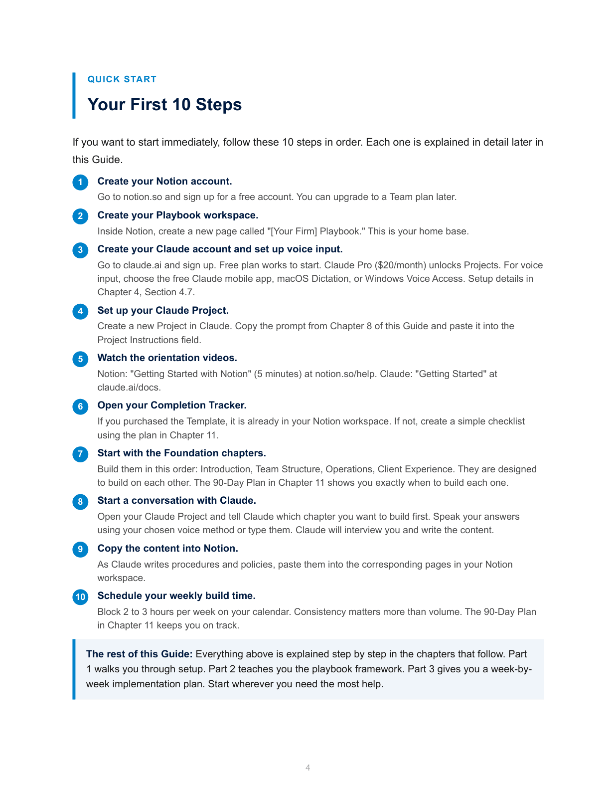 The Insight Playbook Guide quick start page